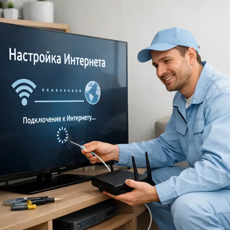 Настройка интернета на ТВ в Перми