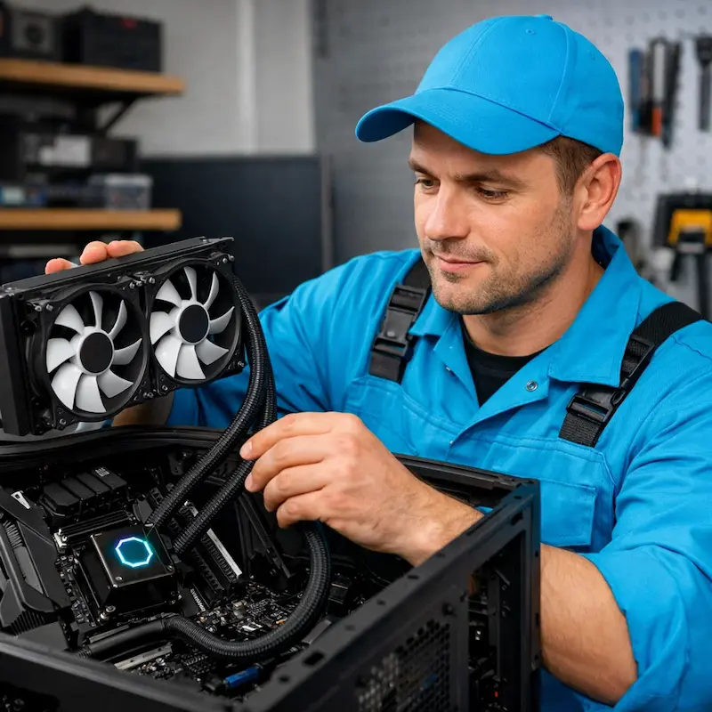 Установка водяного охлаждения на компьютер в Перми