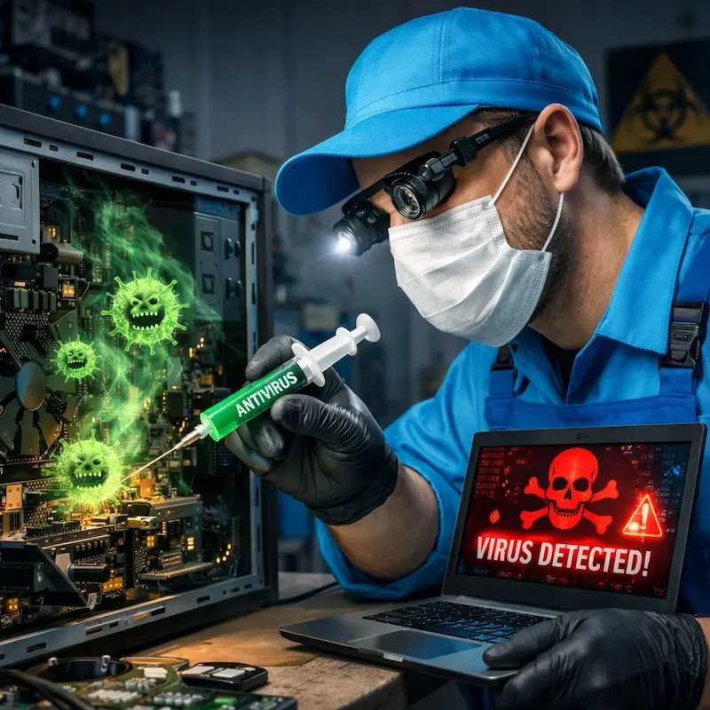 Лечение компьютера от вирусов в Перми на дому